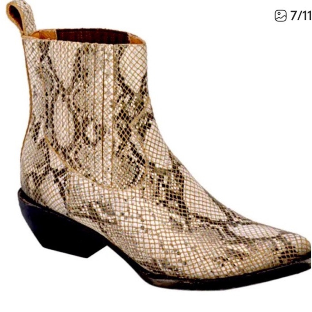 Frye Sacha chelsea western boot, snake print, new in box!
